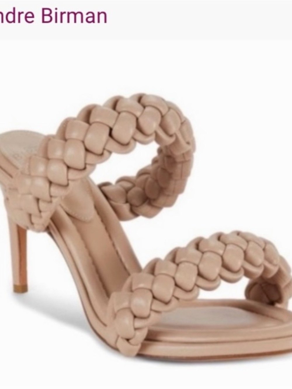 Alexandre Birman Nude Braided Leather Heeled Sandal Size 7